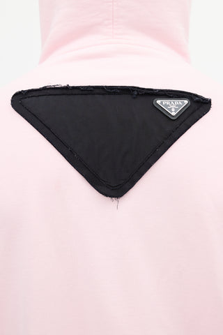 Prada SS 2021 Pink 
Black Graphic Hoodie