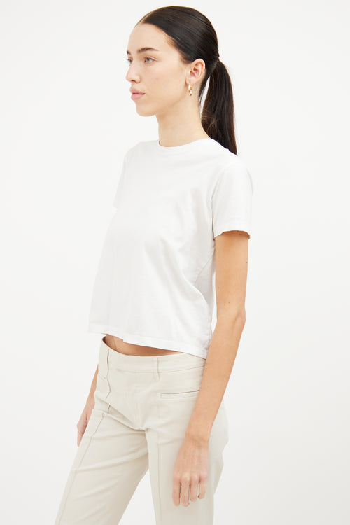 Prada White Simple Cropped T-Shirt