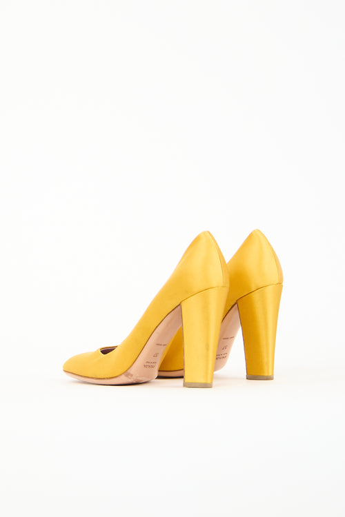 Prada Satin Round Toe Pump