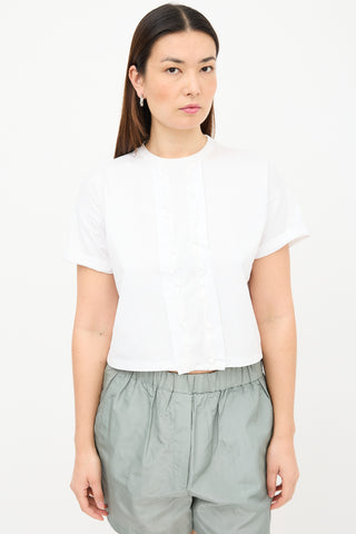 Prada Ruffle Trim T-Shirt