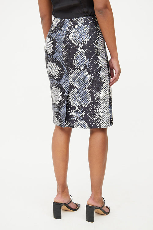 Prada Black 
Multi Scale Print Skirt