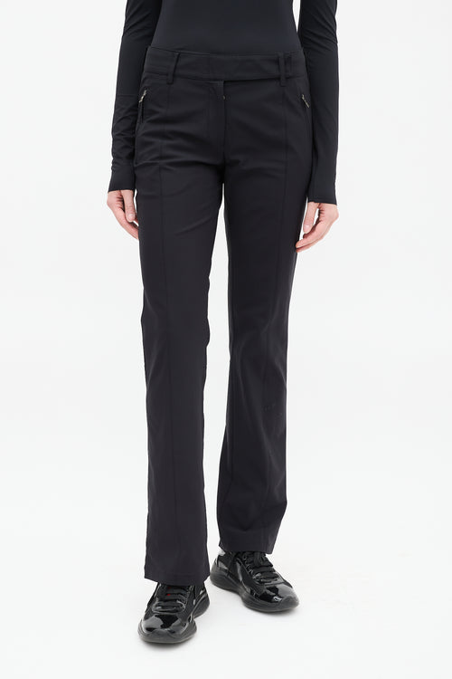 Prada Sport Black Buckled Bootcut Trouser