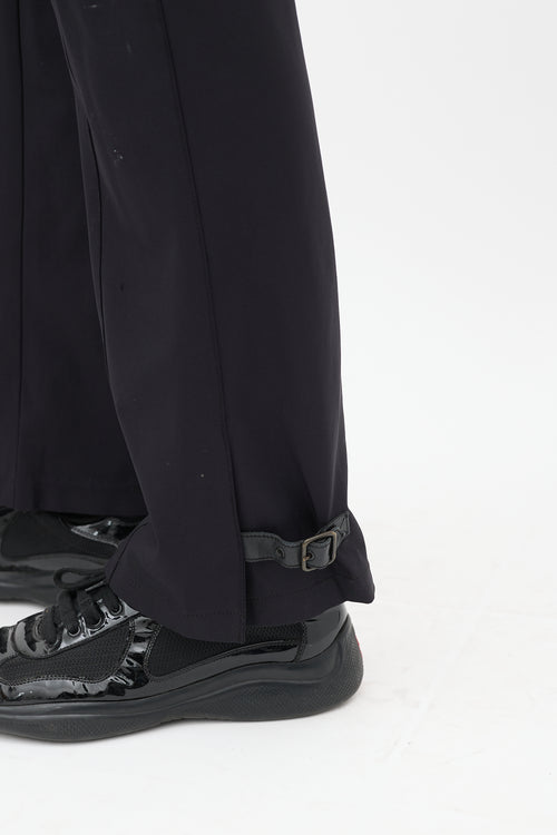 Prada Sport Black Buckled Bootcut Trouser