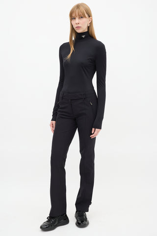 Prada Sport Black Buckled Bootcut Trouser