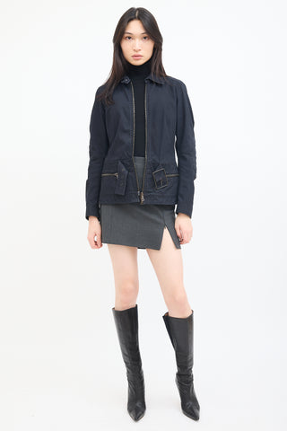 Prada Sport Black Cotton Belted Jacket