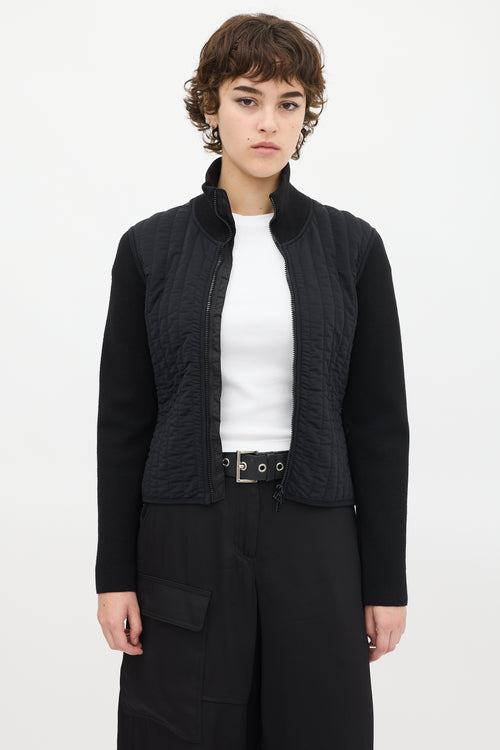 Prada Sport Black Nylon 
Wool Padded Jacket