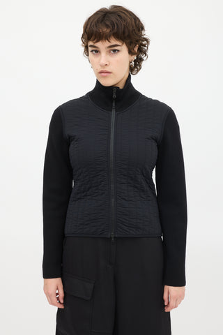 Prada Sport Black Nylon 
Wool Padded Jacket