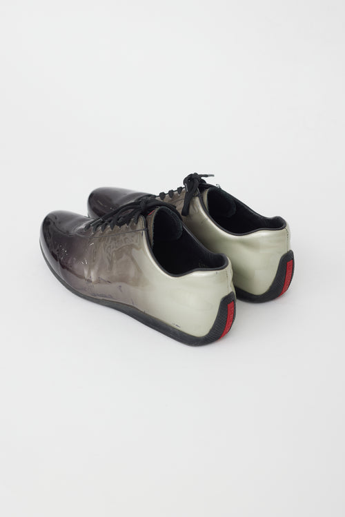 Prada Sport Black Ombre Patent Leather Sneaker