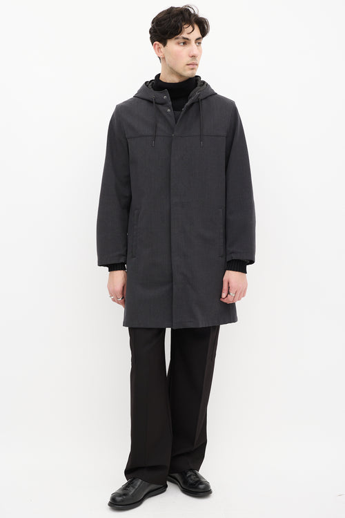 Prada Sport Grey Wool 
Nylon Two Piece Coat