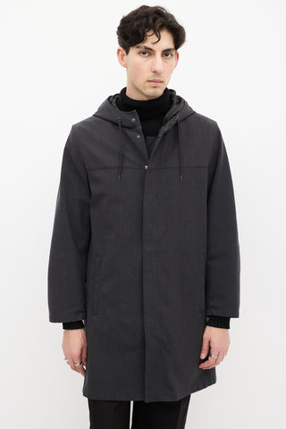 Prada Sport Grey Wool 
Nylon Two Piece Coat