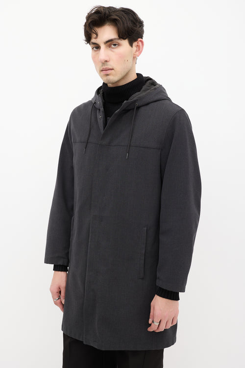 Prada Sport Grey Wool 
Nylon Two Piece Coat