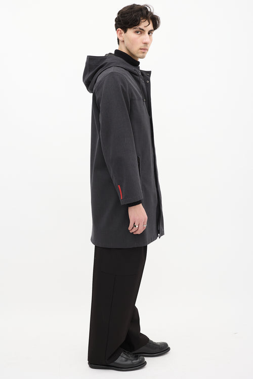 Prada Sport Grey Wool 
Nylon Two Piece Coat