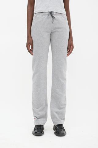 Prada Sport Grey Cotton Straight Leg Sweatpant