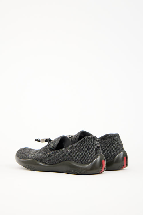 Prada Sport Grey Wool Loafer