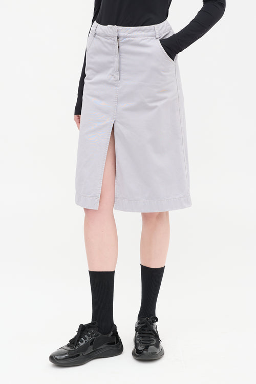 Prada Sport Light Purple Cotton A-Line Midi Skirt