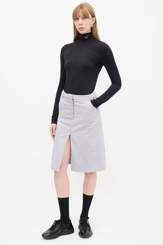 Prada Sport Light Purple Cotton A-Line Midi Skirt