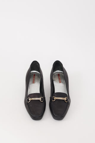 Prada Sport Vintage Black Heeled Loafer