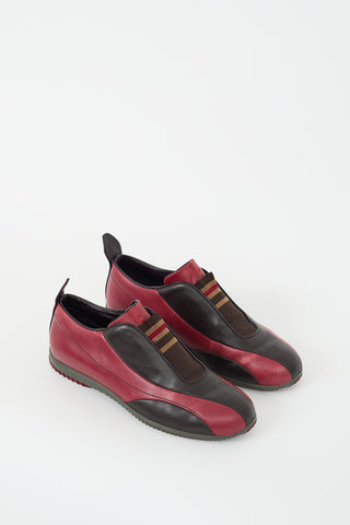 Prada Sport Vintage Red 
Black Leather Sneaker