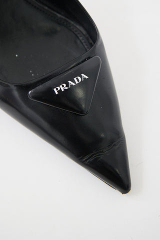 Prada Leather Logo Slingback Pump