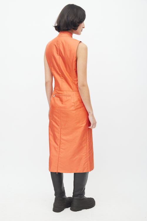 Prada Vintage Orange Nylon Dress