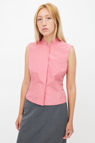 Prada Vintage Pink Silk Velcro Top