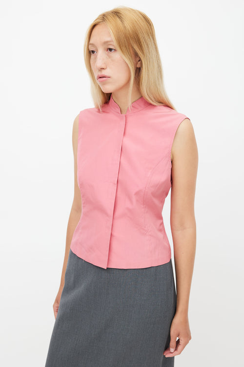 Prada Vintage Pink Silk Velcro Top