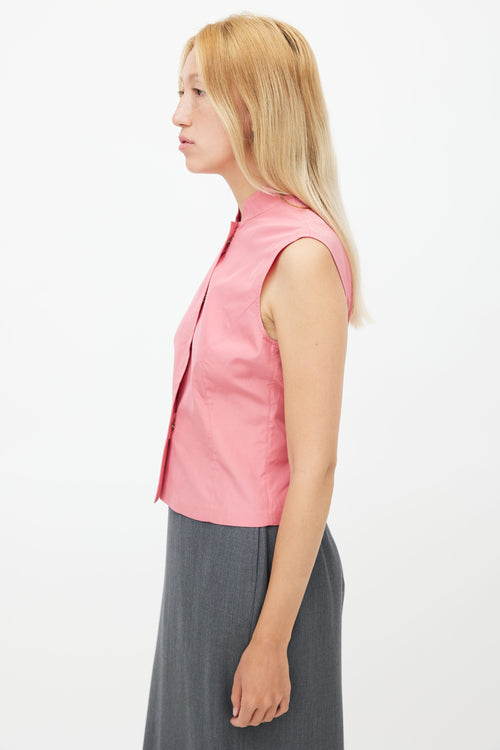 Prada Vintage Pink Silk Velcro Top