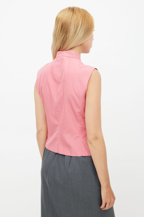 Prada Vintage Pink Silk Velcro Top