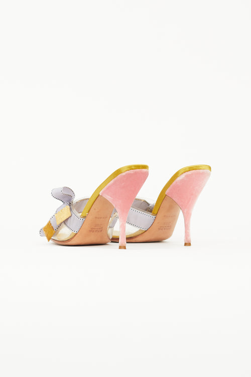 Prada Vintage Multi Suede Bow Heel