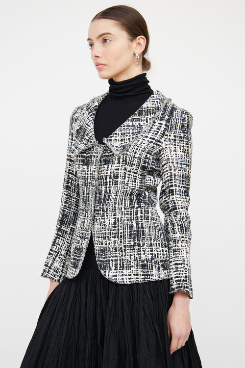 Prada Black 
White 2011 Tweed Blazer