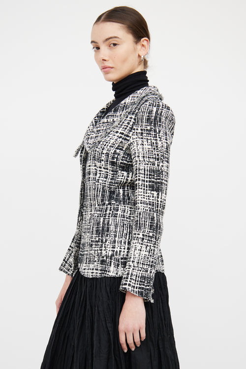 Prada Black 
White 2011 Tweed Blazer