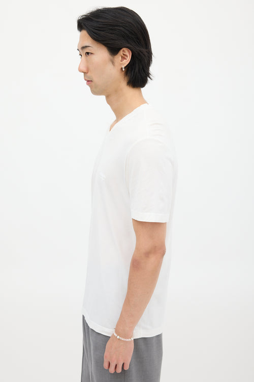 Prada White Embroidered Logo T-Shirt