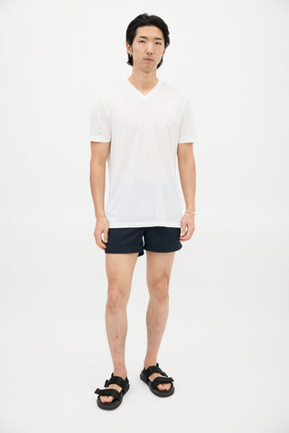 Prada White Embroidered Logo T-Shirt