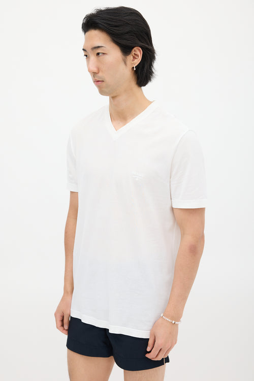 Prada White Embroidered Logo T-Shirt