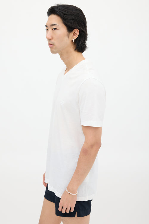 Prada White Embroidered Logo T-Shirt