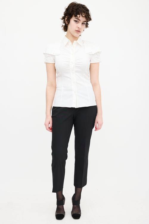 Prada White Flutter Shirt