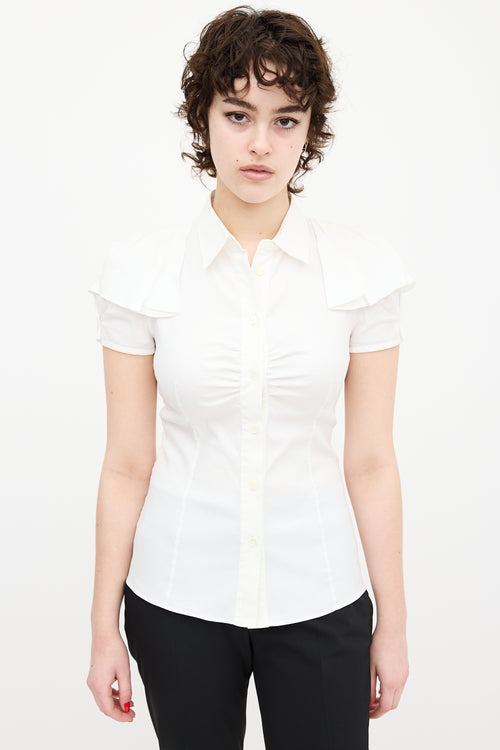 Prada White Flutter Shirt