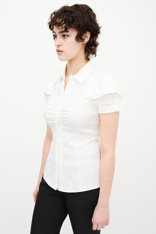 Prada White Flutter Shirt