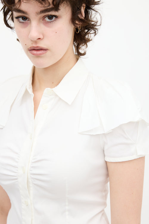 Prada White Flutter Shirt