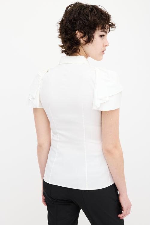 Prada White Flutter Shirt