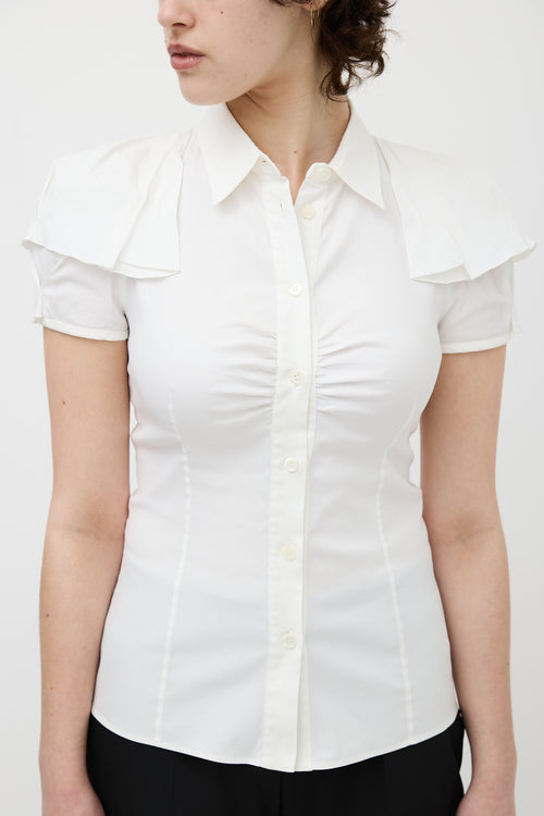 Prada White Flutter Shirt