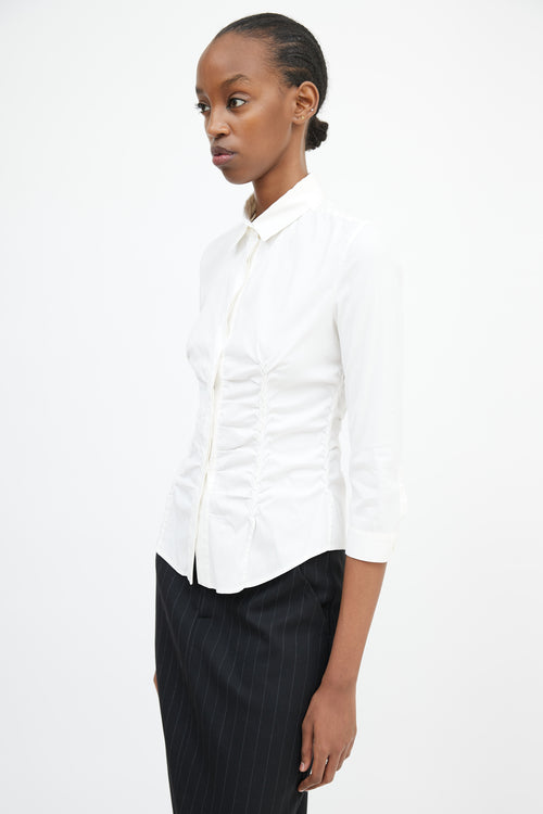 Prada White Folded Detail Shirt