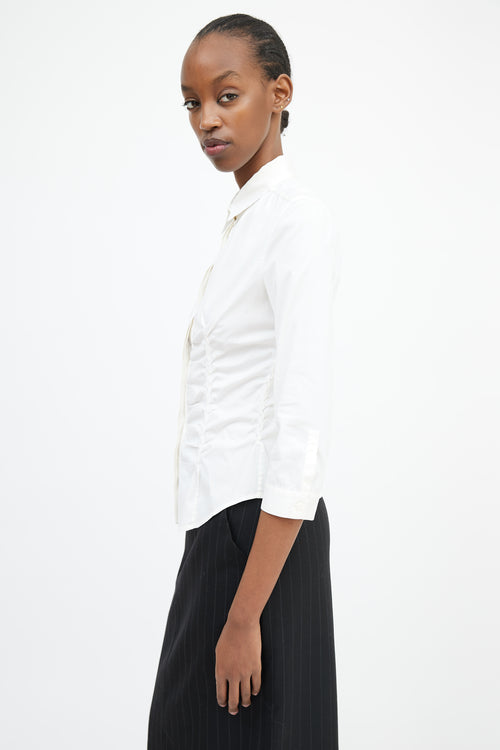 Prada White Folded Detail Shirt