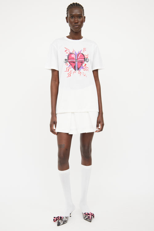 Prada White Chest Graphic  T-shirt