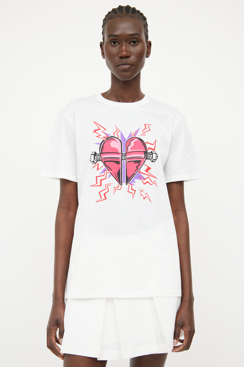 Prada White Chest Graphic  T-shirt