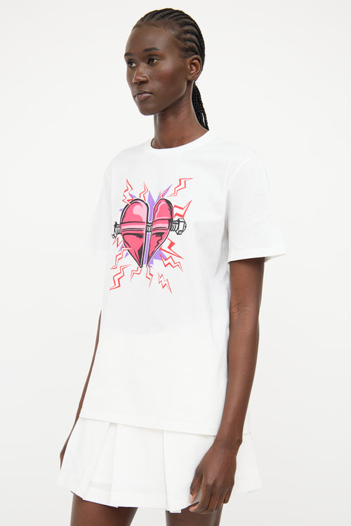 Prada White Chest Graphic  T-shirt