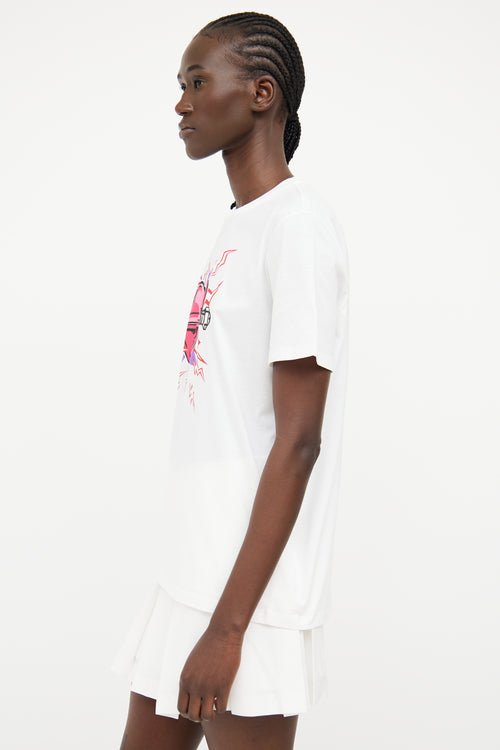 Prada White Chest Graphic  T-shirt