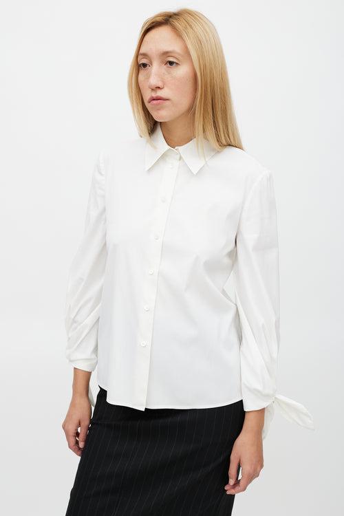 Prada White Knotted Shirt