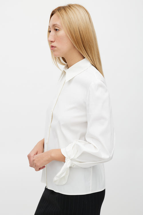 Prada White Knotted Shirt