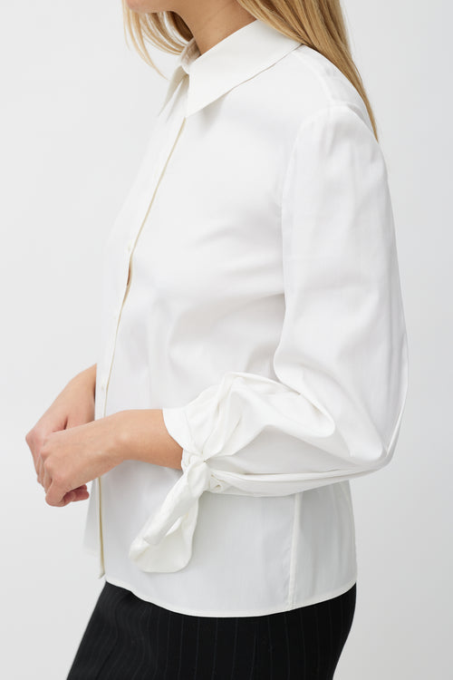 Prada White Knotted Shirt